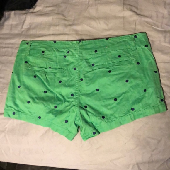 Green shorts with blue Polk a dots. - Picture 2 of 3